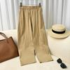 Pantalones Casuales Cropped de Pierna Recta Adelgazantes Elásticos en la Cintura, Versátiles, Frescos, de Modal y Seda de Morera, Nuevo Color Cinco Colores, Verano 2025