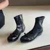 Versión de Piel de Oveja~Punta Redonda Moño Estilo Sencillo Tacón Oculto Botas Adelgazantes para Mujer Cremallera Lateral Estilo Francés Elásticas Adelgazantes en el Tobillo