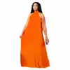 Europeu e Americano Amazon Novo Verão Elegante Plissado Solto Sem Mangas Vestido para Mulher Gorda Forro Feminino