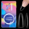 Puntas de Uñas Completamente Cubrientes Mate Sin Costuras, Medias Cubrientes Transparentes Sin Limado Necesario Ovaladas, Gota de Agua, Almendra, Cuadradas Uñas Cortas Portátiles
