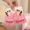 Nuevos Guantes de Invierno para Niños Lindos Dedo Escritura Sin Dedos Flip Guantes Niñas Niños Guantes Calientes Fabricante Venta al por Mayor