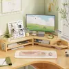 Suporte Elevado para Computador de Canto Estilo Ins Base para Monitor de Mesa de Escritório Prateleira de Armazenamento Suporte de Tela