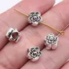 9x 9x 9mm 1.5g plata antigua DIY vintage aleación de zinc accesorios de joyería cuentas de flor con agujero grande