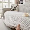 Toalla para Sofá de Terciopelo Crema Ins, Universal para Todas las Estaciones, Funda de Cojín para Sofá de una Pieza de Alta Gama, Manta Cubre Sofá