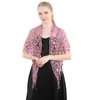 Venta caliente transfronteriza bufanda triangular de flecos de lentejuelas soluble en agua chal de lentejuelas para novia dama de honor chal para cena cheongsam fiesta