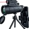 Telescopio monocular de fábrica 12 x 50 de alta potencia HD, telescopio óptico completo con iluminación de luz láser