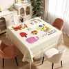 Toalha de mesa Dopamina quadrada, à prova d'água e de óleo, não precisa lavar, novo modelo 2024, capa de mesa quadrada pequena, jogo americano de mesa de jantar com desenho