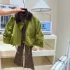 2026 Nueva Moda Chaqueta Holgada para Niñas, Estilo Coreano Popular Primavera y Otoño Estilo Callejero Estampado de Leopardo Pantalones de Campana Ajustados Conjunto de Dos Piezas