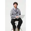 Suéter de moda urbana retro estilo japonés Rumeng para hombre, otoño, suelto, de un solo botón, casual, con cuello alto, tejido