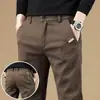 Pantalones casuales de primavera y otoño transfronterizos para hombre, corte slim recto, estilo grueso, versátiles, modernos, sencillos, pantalones largos elásticos para hombres jóvenes
