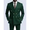 Traje de Doble Botonadura para Hombre Conjunto de Traje Casual de Negocios Corte Entallado Traje para Novio Boda Padrino Ropa Formal Sensación de Alta Gama Comercio Exterior