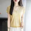Cárdigan Corto de Lino de Bambú con Cuello en V Tejido Calado Suéter de Aire Acondicionado Chaqueta Suéter Chal Pequeño Verano Nuevo Estilo Delgado para Mujer