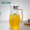 Jarra de Agua Fría de Vidrio Resistente al Calor de Alta Calidad, Antiexplosión, Gran Capacidad, Patrón Martillado, Diseño Sencillo para Uso Doméstico, Jarra para Cold Brew, Jarra para Infusión de Té