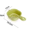 Cesta Drenante con Asa Linda, Cesta Doble para Lavar Frutas para Uso en Cocina y Hogar, Charola Pequeña para Frutas con Diseño de Dibujos Animados