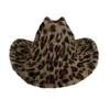 Sombrero de Vaquero con Estampado de Leopardo Personalizado Otoño e Invierno Moda Transfronteriza Estampada Felpa Engrosada Cálido Sombrero Cubo Sombrero de Leopardo Tendencia Sombrero de Copa