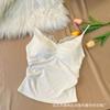 Camisola de Algodón de Primavera y Verano para Mujer Encaje Ajustado Sexy Top Corto para Usar Afuera