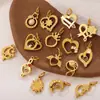Novo Estilo Doce e Fofo Europeu e Americano DIY Pingente de Estrela, Lua e Coração com Diamante Aço Inoxidável Banhado a Ouro 18K Acessórios Criativos