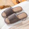 Zapatillas de Lino Cuatro Estaciones para Mujer Hogar Primavera y Otoño Suelo de Madera Interior Doméstico Ardilla Linda Algodón Lino Zapatillas Gruesas Verano