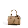 2026 Novo Modelo Couro Bovino de Primeira Camada Textura Simples de Alto Padrão Bolsa de Mão de Couro Genuíno Boston Design de Nicho Bolsa Feminina