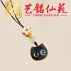 Pingente de Corrente para Fone de Ouvido Cabeça de Gato Pequena de Sândalo Verde, Yiming Xianyuan Pingente de Gato Preto Fofo de Sândalo Chaveiro Pingente para Bolsa
