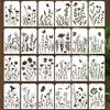 Molde Estêncil Popular de Samambaia e Pintura de Flores Silvestres da Amazon para Pintura em Spray, Esfregamento e Ensino DIY