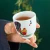Taza de porcelana de jade de sebo para pollo, taza de té de cerámica individual Dehua, juego de té kung fu, taza de degustación caliente en vivo, regalo