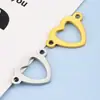 Pulido Acero Inoxidable Hueco Corazón Conector Pulsera Colgante Encanto en Forma de Corazón Accesorios para Joyería DIY Accesorios para Collares