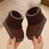 Botas de nieve para padres e hijos, para niños y niñas, botas de algodón cálido con felpa engrosada de invierno, botines con forro de polar, envío directo disponible