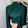 Camiseta Básica de Cuello Alto Color Café, Estilo Coreano Otoño e Invierno, Cuello Semi-Alto, Manga Larga, Corte Ajustado, Favorecedora, Ropa Interior Hot Girl, Camiseta, Cálida A7742