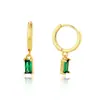 Pendientes de Cobre Personalizados de Nuevo Estilo Europeo y Americano Moda Galvanizado al Vacío Ópalo Hexagrama Pendientes de Circonita Pendientes de Piedra Esmeralda para Mujer