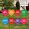 Decorações de Placa para Jardim Dia dos Namorados, Placas Decorativas para Gramado Externo de Festa Feliz Dia dos Namorados em Formato de Coração