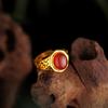 Cabujón de Ágata de Piedra Natural Oro Arena Incrustado Anillo de Jade Jaspe Vivo Ágata Anillo Anillo para Hombre Venta al por Mayor
