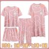 Conjunto de pijama de algodón de imitación para mujer, de verano, con estampado de jirafa, manga corta, pantalones cortos, ropa para el hogar, traje, camisón, una generación de cabello