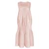 Vestido Floral Sem Manga Tridimensional Miyake Verão Feminino 2026 Novo Decote V Moda Jovem Vestido Midi Bufante para Mulheres