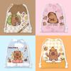 Liquidação - Bolsa com Cordão Capivara Pequena Bolsa de Pano Bolsa de Armazenamento Bolsa de Higiene Pessoal Portátil