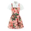 Vestido de tirantes estilo resort francés dulce reductor de edad estilo playero de verano traje de falda-camisa único y chic