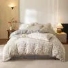 Colcha de Verão de Algodão com Renda e Babados Fresca e Simples Estilo Coreano, Colcha de Ar Condicionado, Cobertor Fino para Quartos com Ar Condicionado no Verão, Lavável à Máquina