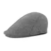 Boina de Inverno Masculina Lã Placa Leve Boné com Aba Cor Sólida Chapéu Primavera e Outono Estilo Coreano Chapéu para Frente Feminino Retrô Britânico Tendência