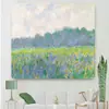 Flores del Jardín de Monet Corazón de Niña Lienzo Cálido Decoración de Dormitorio Tela Colgante Tela de Fondo de Mesita de Noche Arreglo de Habitación Tela de Pared