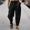 Pantalones Deportivos Casuales Holgados de Algodón y Lino Transpirables Hip Hop de Verano para Hombre 2024 Amazon AliExpress Europeos y Americanos