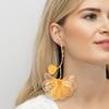 Agulha de prata transfronteiriça europeia e americana Brincos de borla de flor geométrica estilo metal Brincos de moda distintivos Brincos de sentido avançado