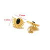 Pendientes de Perla Versátiles Acero Inoxidable Flor Trébol de Cuatro Hojas Pendientes DIY Accesorios de Pendientes Personalizados Europeos y Americanos Venta al por Mayor Transfronterizo