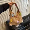 2026 Bolso de Playa de Flores Nuevo para Mujer Bolso de Hombro Tejido a Mano Hueco Bolso Tote Casual para el Trabajo