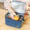 Bolsa de almuerzo aislada, bolsa de almuerzo cuadrada de papel de aluminio engrosado, bolsa de picnic de gran capacidad para oficinistas y estudiantes