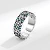 S925 Sterling Prata Olho de Anjo Colorido Zircon Anel Feminino Luz Luxo Nicho Design Moda Luz Luxo Alto Sentido