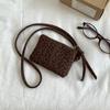 Mini Bolsa Pequena de Pendurar no Pescoço Moda Estampa de Leopardo Porta-Moedas para Batom Bolsa Outono 2024 Bolsa Quadrada Pequena Fofa de Ombro