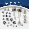 Prata Esterlina S925 Moeda Flor de Lótus Peixe Botão Pingente Acessórios Pingente de Borla Antigo Retrô Material para Miçangas DIY