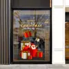 Decoraciones de Año Nuevo 2027 Transfronterizas Pegatinas Navideñas para Ventanas Decoraciones de Vidrio Pegatinas de Atmósfera para Eventos en Centros Comerciales Calcomanías para Ventanas
