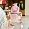 Vaso de Agua para Niñas en Verano, Taza con Popote Linda para Niñas, Botella de Agua Portátil de Apariencia Elegante para Estudiantes de Primaria para Ir a la Escuela