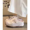 Zapatillas Birkenstock de Suela Gruesa con Tacón Oculto y Puntera para Mujer, Calzado de Exterior 06 Otoño, Nuevos Zapatos Casuales Blancos Retro Slip-on